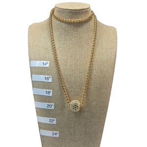 Joan Rivers Necklace Women's Vintage Crystal Ball Sliding Pendant Goldtone chain